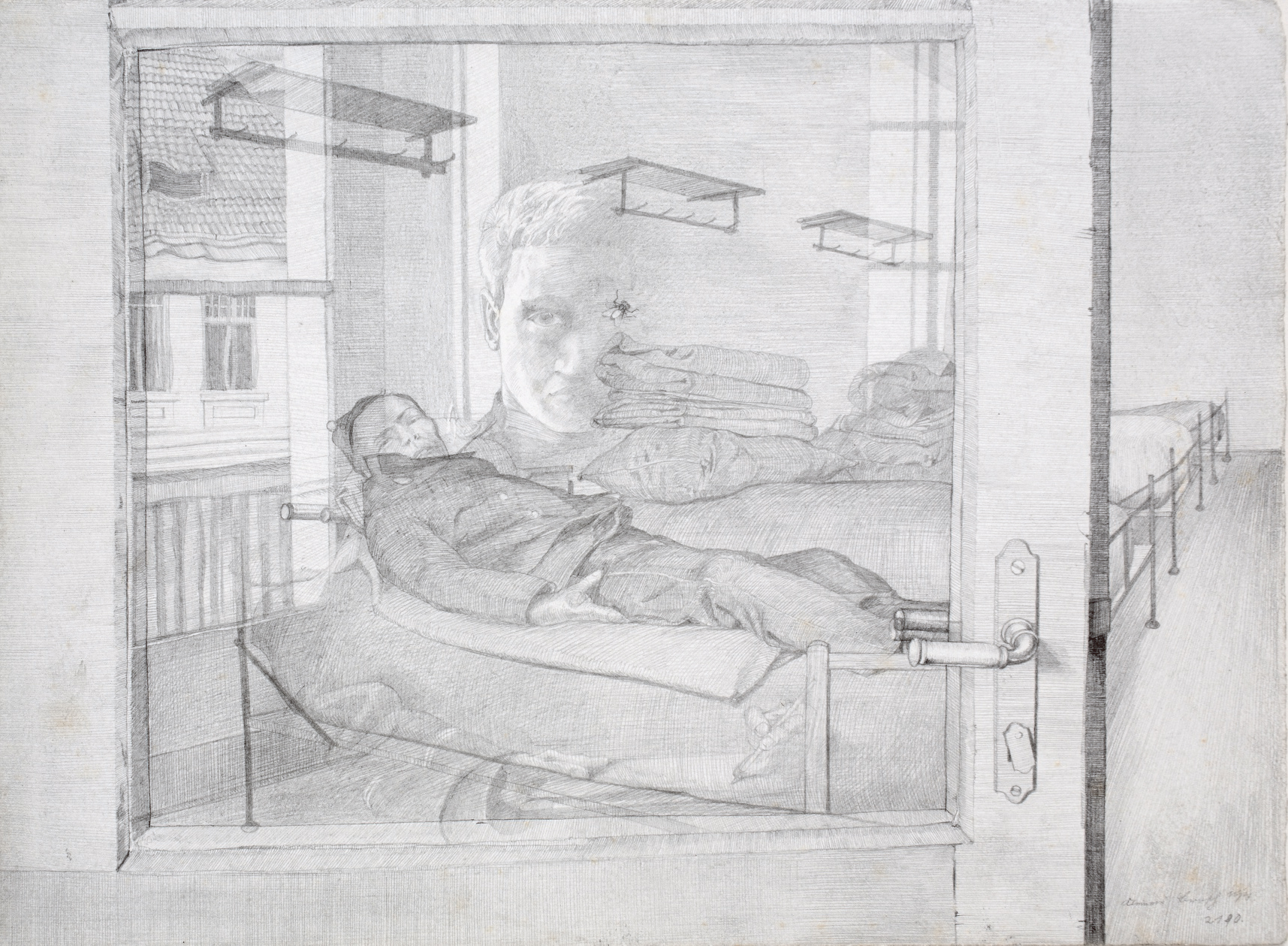 Klemens Brosch, Blick durch die Glastüre, 1913, NORDICO Stadtmuseum Linz, Foto Norbert Artner